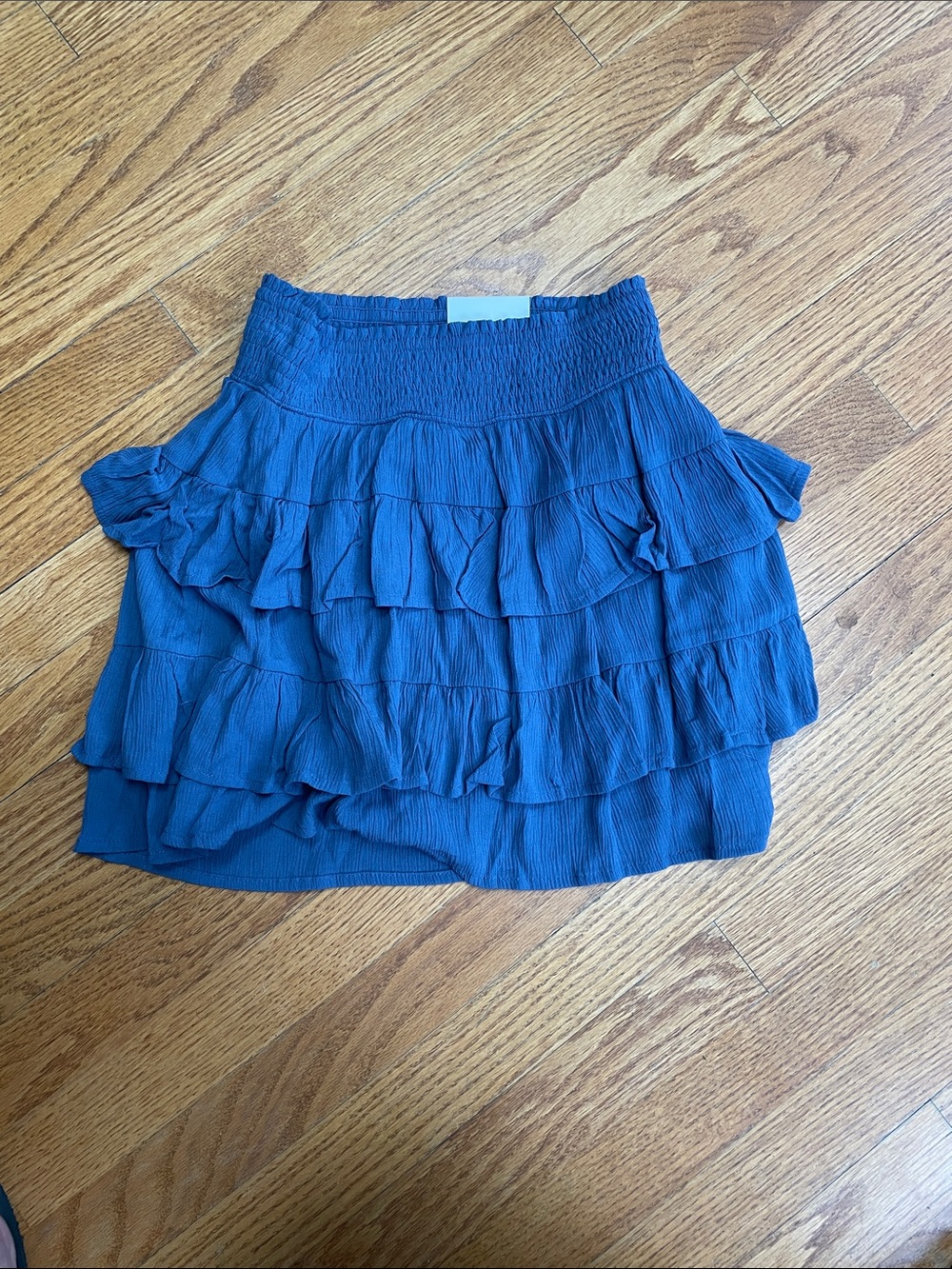 SO Teal-Blue Tiered Ruffle Mini Skort